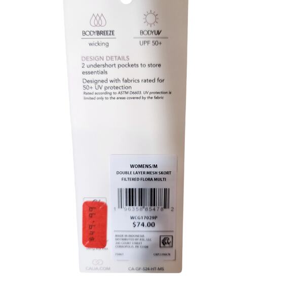 CALIA Women's Double layer mesh golf skirt, Filtered Flora Multi, Medium - Picture 5 of 5